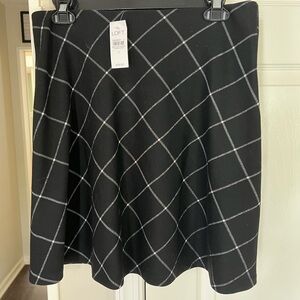 LOFT Black and White Checkered A-Line Skirt NWT Ladies Adult Small